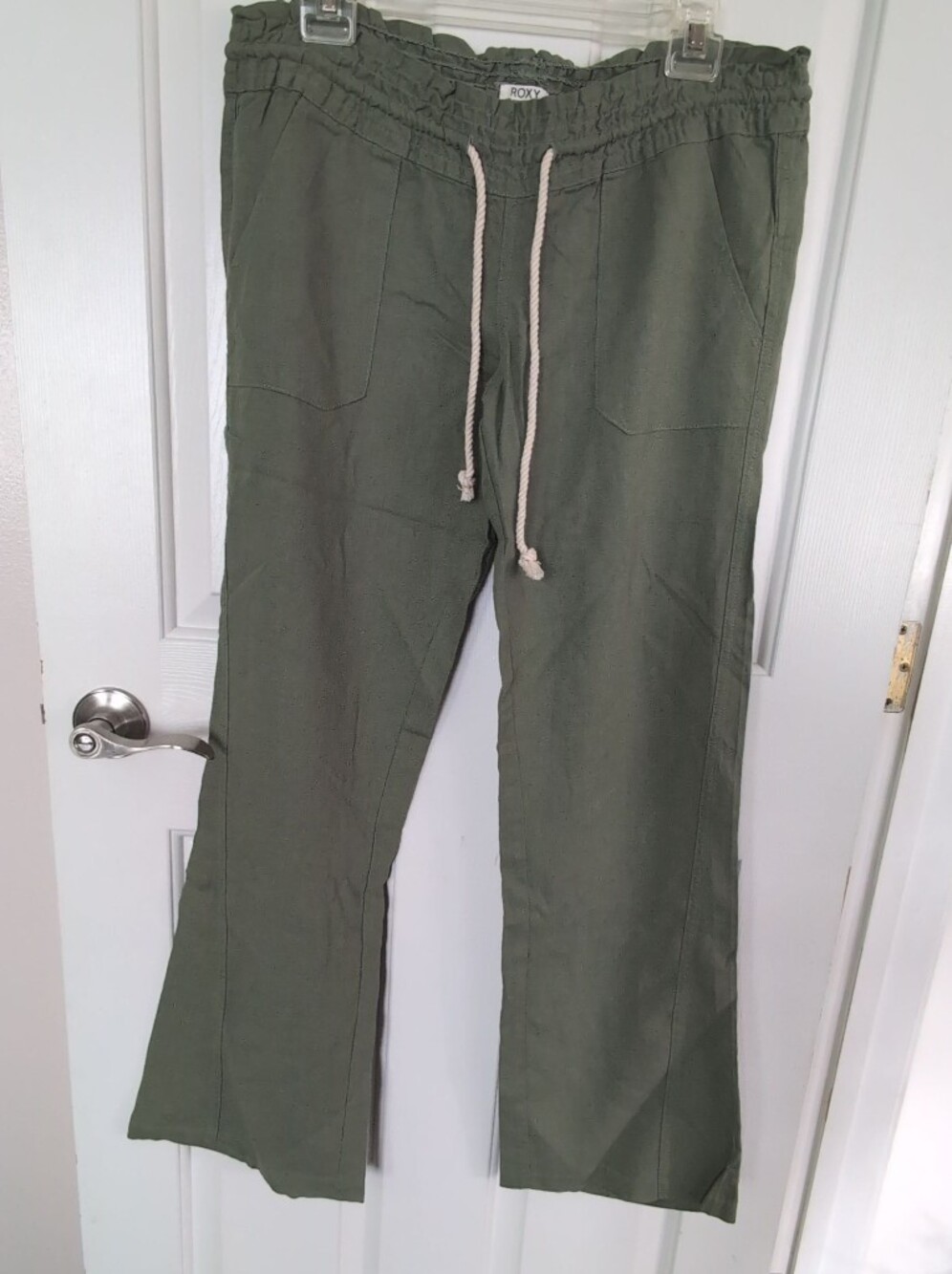 Roxy Olive Green Drawstring Pants, MD